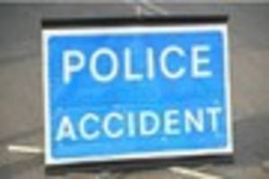 Car lands on side after crash near Dorchester
